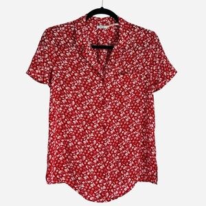 Kimchi Blue Red Floral Button Down Shirt